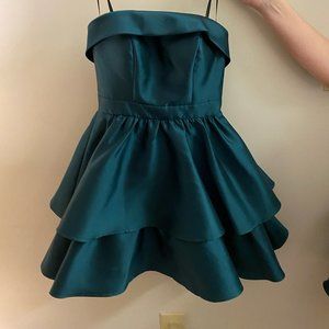 2 Green Strapless Ruffle Dresses